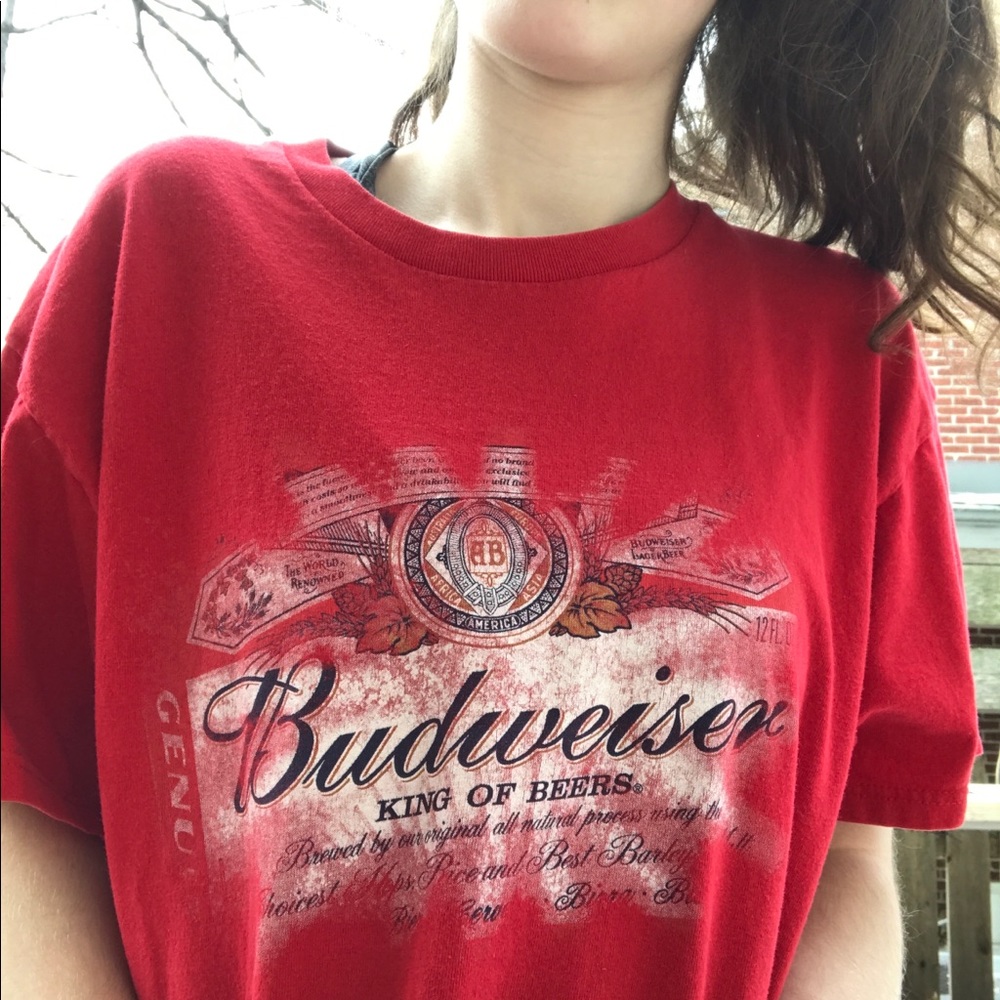 Red vintage retro y2k Budweiser shirt